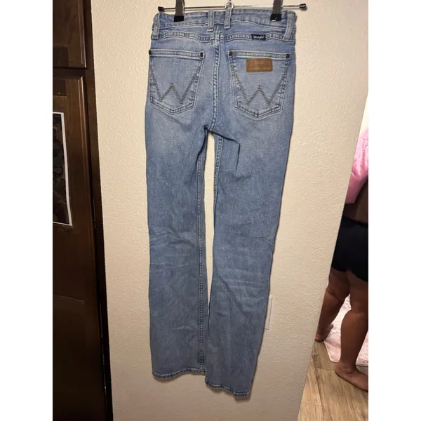 Wrangler Retro Womens Slim Bootcut Jeans Light Wash Denim 25x34 112346616 - Image 5