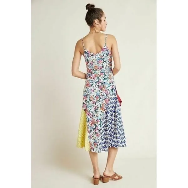 ANTHROPOLOGIE Colloquial Bias Conversations 52 of 52 Midi Slip Patchwork Medium - Image 8
