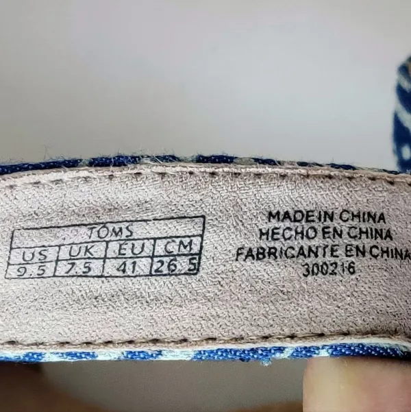 TOMS Clarissa Blue Batik Wedge Sandals | Size 9.5 - Image 16