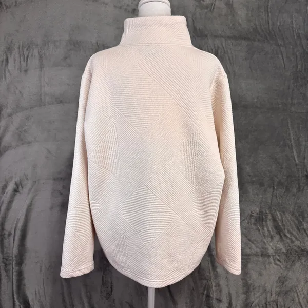 MV‎ Sport La Jolla Pullover Women XXL Cream Quilted Qtr Zip Golf Casual Coastal - Image 6