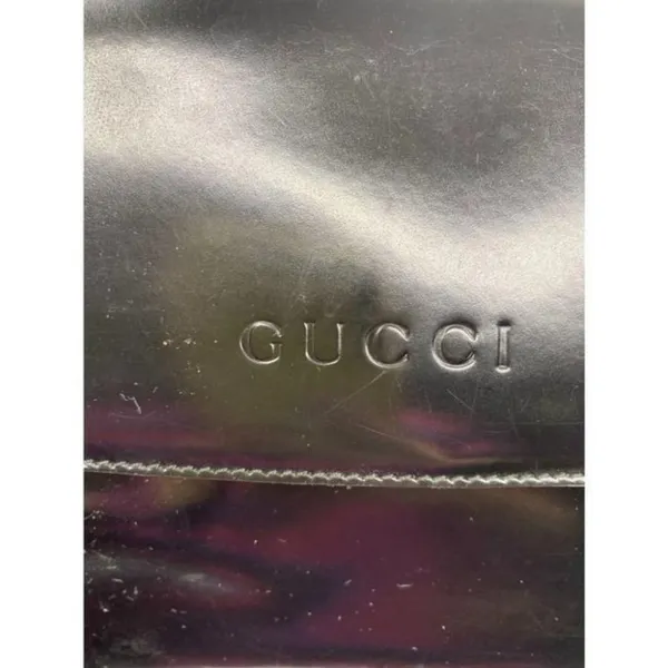 GUCCI Vintage Black Smooth Leather Shoulder Bag - Image 9