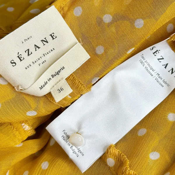 SÉZANE Wood Top, Printed Peas Saffron, FR36/US4 - Image 12