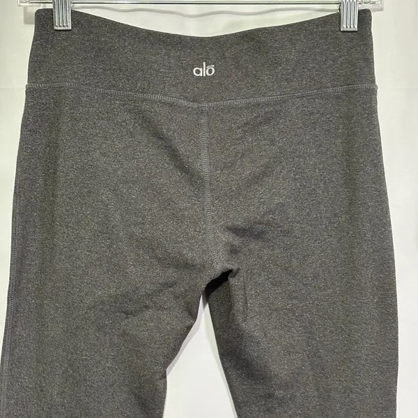 ALO Yoga Leggings Women Size M Gray Gym Activewear 7/8 Low-Rise Ankle Zip EUC - Image 4