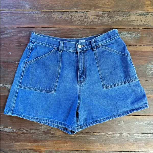 Vintage Too Hot Y2K Denim Utility Shorts High Rise Blue Size 12💛🍄 - Image 3