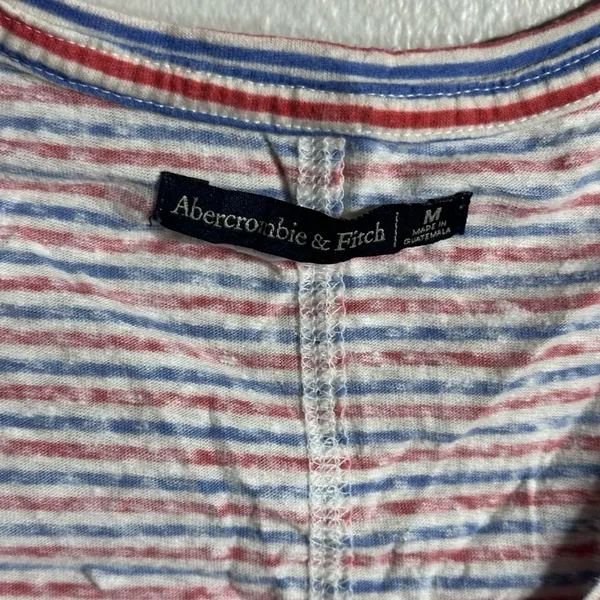 Abercrombie & Fitch Women Striped Crop Top‎ Twist Knot Size M. - Image 4