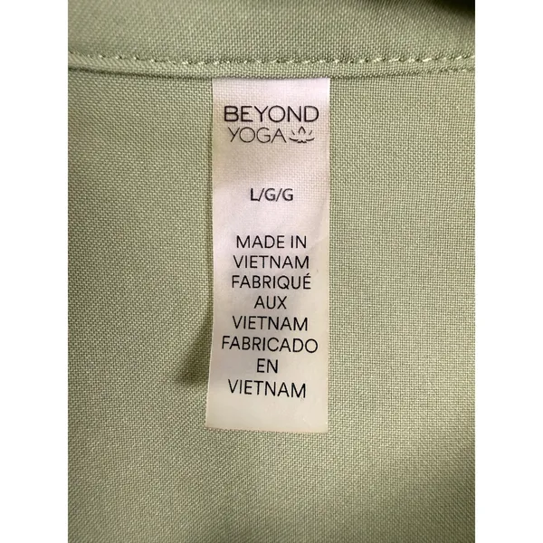 Beyond Yoga Olive Green City Chic Short Sleeve Mini Zip Shirtdress Large - Image 8