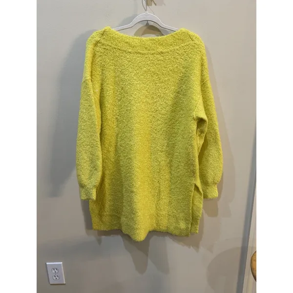 Anthropologie Pilcro Teddy Sweater V-Neck Relaxed Tunic Style Yellow Size Small - Image 5