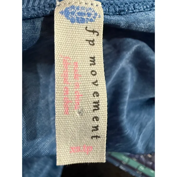 FP Movement Free People Womens XS Blue Space Dye‎ Puff Sleeve Cropped Top - Image 5