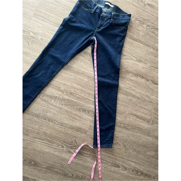 Levi’s 711 Skinny Jeans Womens 28 Dark Wash Mid Rise Stretch Denim Indigo Blue - Image 14