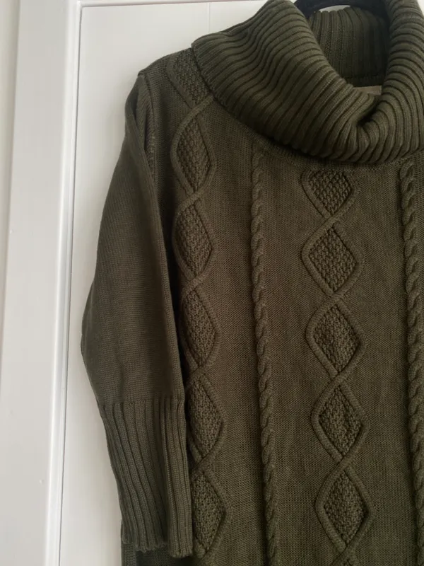 Appraisal Women's Sweater Dress Brown Turtle Neck Cable Knit Mini - Image 5