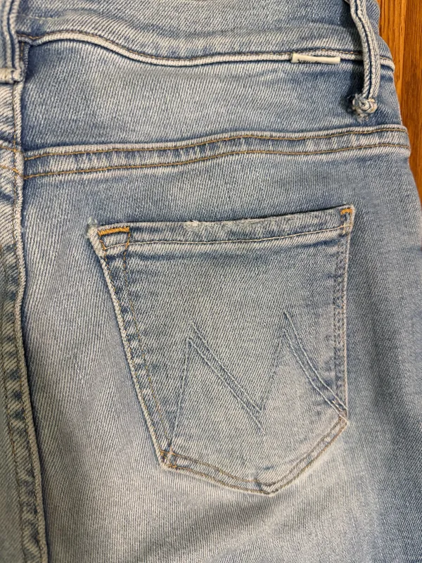 Mother The Insider Crop Step Fray Limited Edition High Rise Jeans Size 26. - Image 3