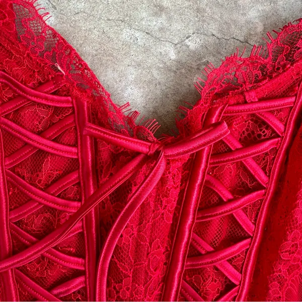 Victoria’s Secret Dream Angels Unlined Lace Up Corset Top size M Medium - Image 4