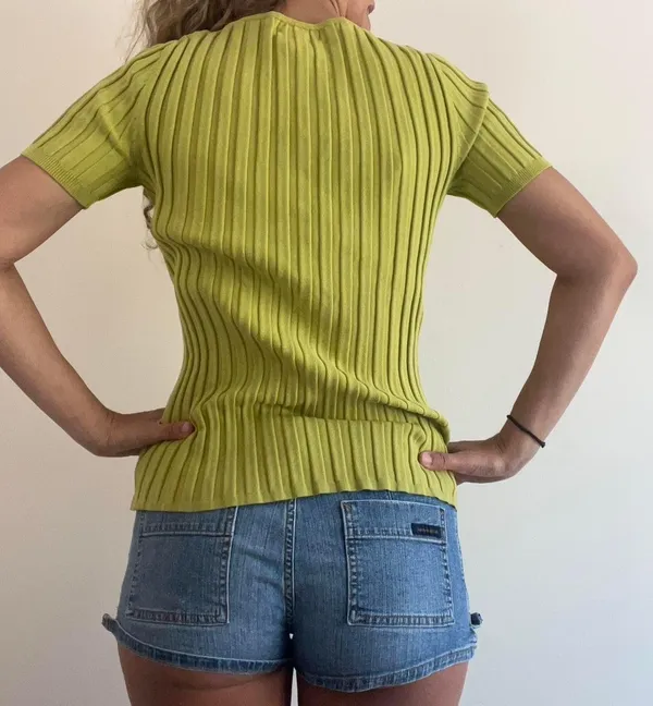 Prominence Citron Green Knit Top - Image 3