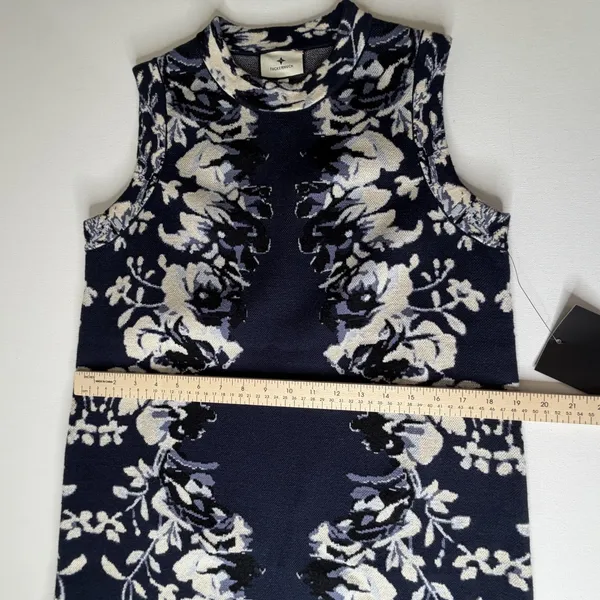 NWT Tuckernuck Floral Horizon Mock Neck Sleeveless Knit Mini Dress Medium Comfy - Image 13