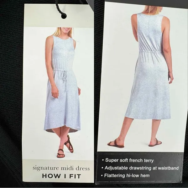The Limited Signature Drawstring Waist Midi Sundress‎ Black Medium Knit - Image 13
