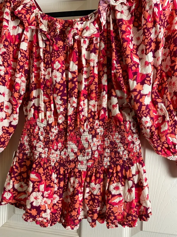 Free People Sweet Memories Blouse in Fruit Punch Combo - Size S - Image 7