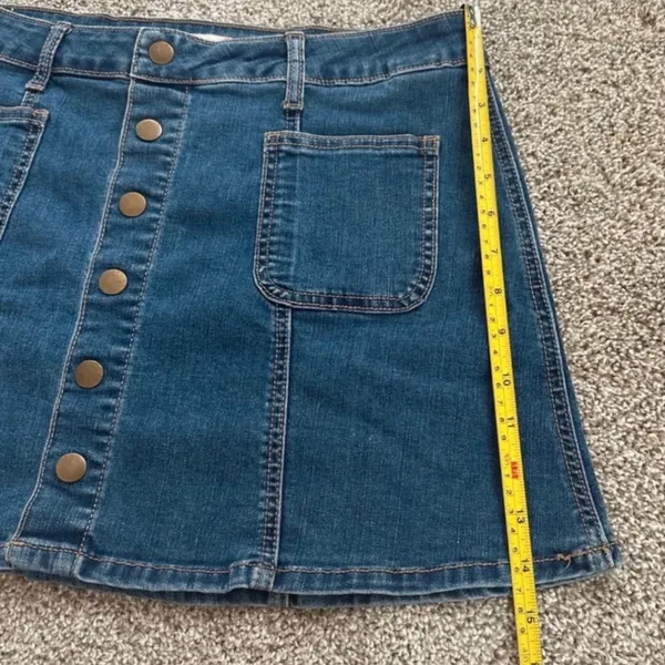 Altar’d State Denim Button-Front Mini Skirt - Blue - Image 3