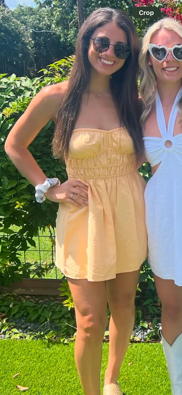 Meshki Strapless Linen Dress - Mango - Image 2