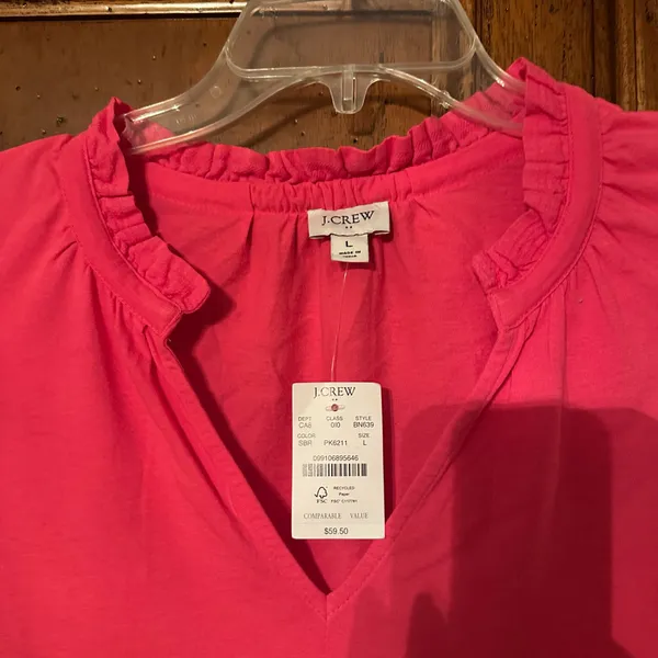 NWT j crew size Large hot pink top  - Image 3