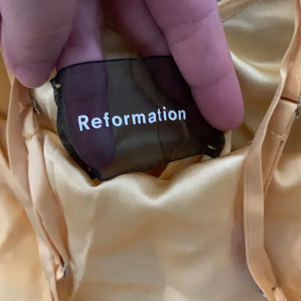 Reformation Silk golden dress - Image 4