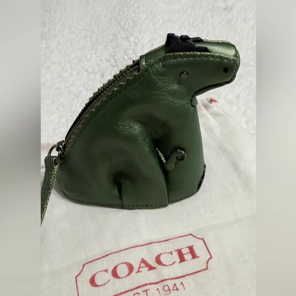 Coach Green Rexy Dinosaur Coin Purse Bag Charm - Image 6