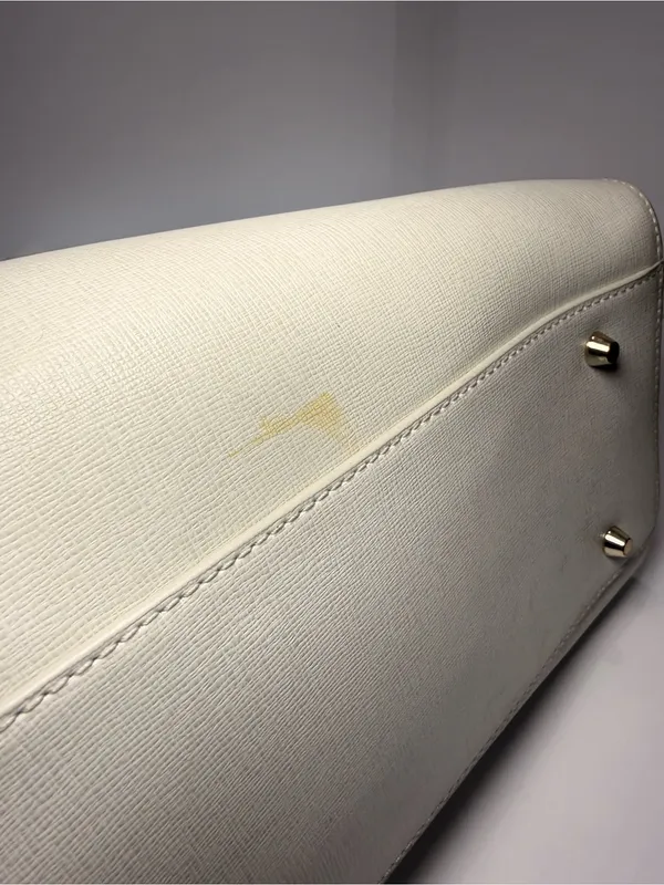 Furla Ivory Saffiano Leather Structured Tote Bag - Image 11