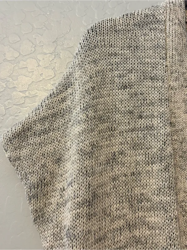 Joie Sona open front fringe hem linen blend open cardigan sweater medium - Image 4