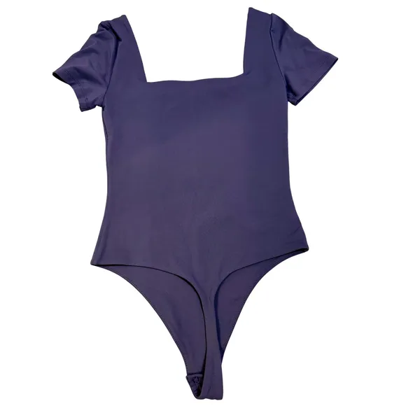 ARITZIA Contour Square Neck Short Sleeve Bodysuit‎ Navy Blue Size S - Image 2
