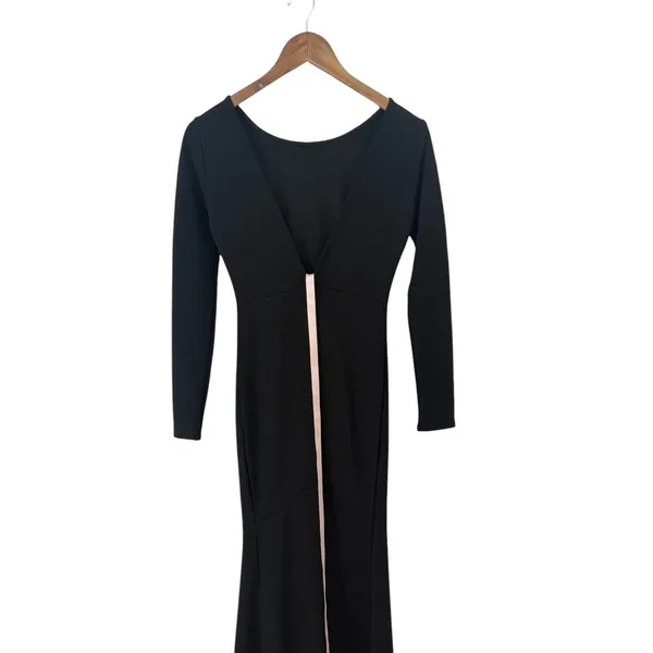 Lulus Wait For Me Black Long Sleeve Maxi Dress size Small NWT - Image 5