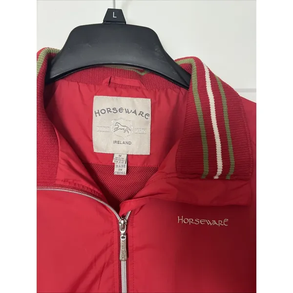 Horseware Ireland Equestrian Windbreaker Zip Red Jacket Women’s Medium - Image 4