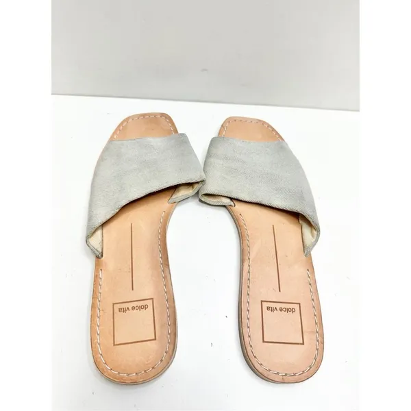 Dolce Vita Sandals‎ Womens Size 8 Blue Denim Slip On Slides Open Toe - Image 6