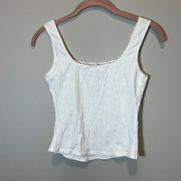 Arianne Lingerie White Floral Jacquard Lace Trim Corset Cami Top Small Canada - Image 4