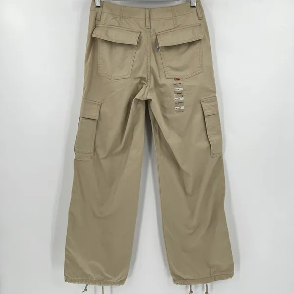 Levi's 94 Baggy Cargo Utility Pants Tan Khaki High Rise‎ Women’s Size 26 W26 L30 - Image 5