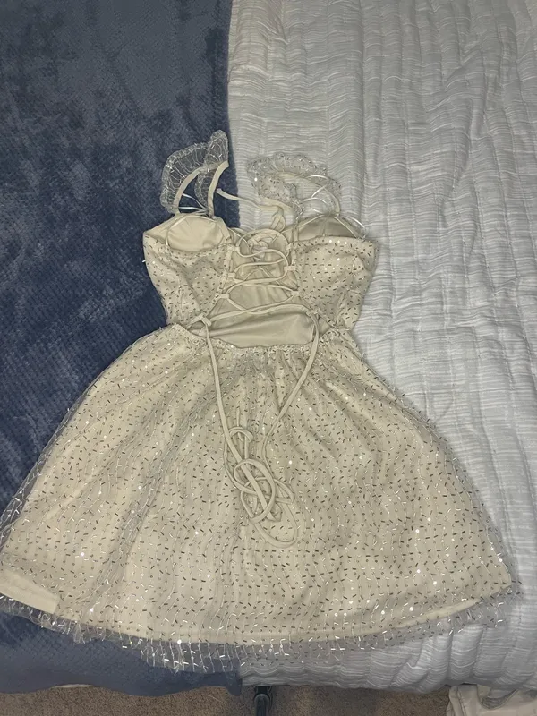 Privy Cream Embellished Corset Mini Dress 🤍✨ - Image 2