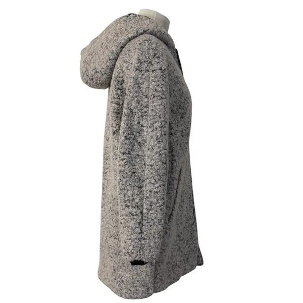 TOPSHOP Abigail Gray Boucle Hooded Wool Blend Coat Size‎ 6 Classic Warm Winter - Image 3