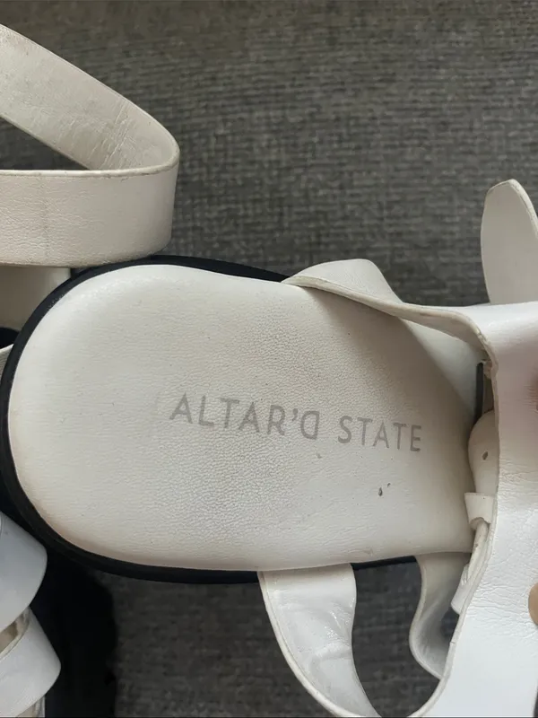 Altar'd State White Strappy Gladiator Sandals with Buckle - Image 2