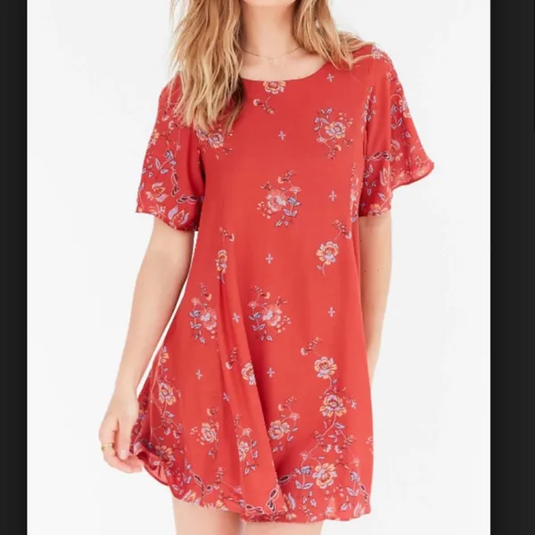Urban Outfitters Kimchi Blue Floral fields‎ dress Red size XS Cotton Open back - Image 2
