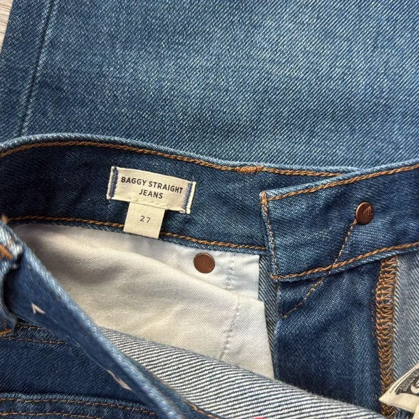 NEW Madewell Baggy Straight Jeans in Dark Worn Indigo Wash 27 - Image 10