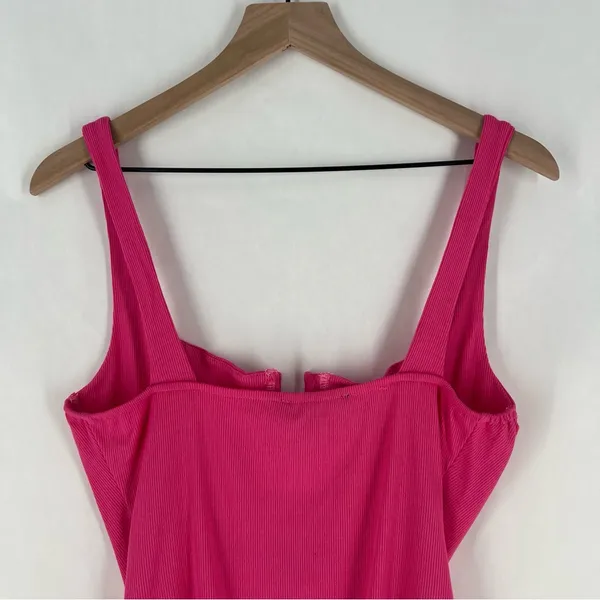 Lulu's Vibrant Pink Stretch Ribbed Sleeveless Wired Bra‎ Thong Bodysuit NWT XL - Image 10