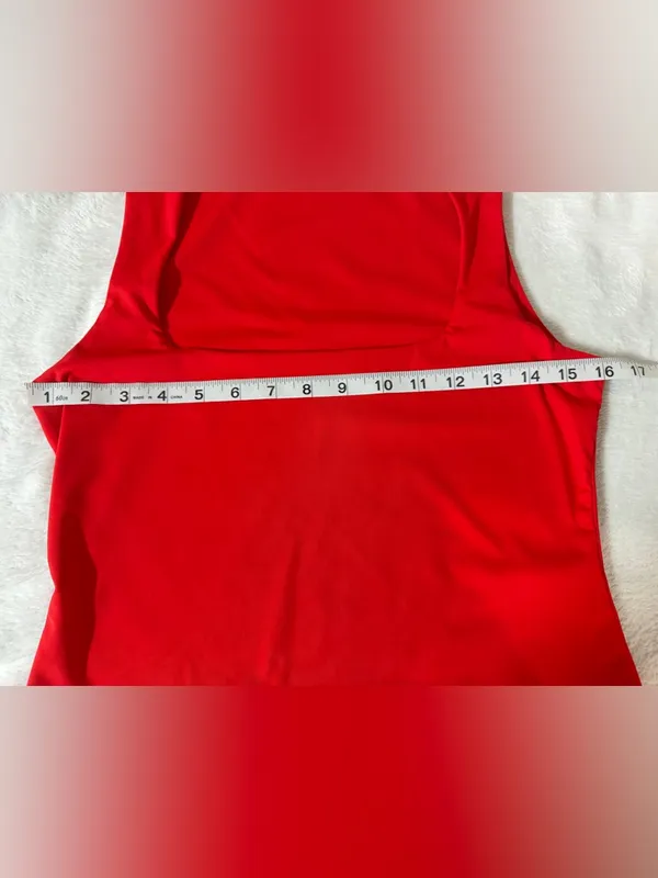 Edikted  NWOT Bright Red Essy Square Neck Top - Image 8