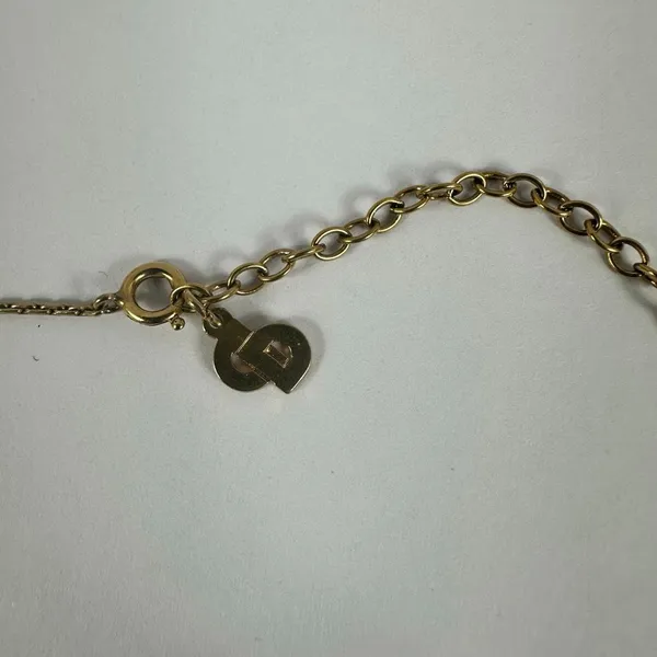 Christian‎ Dior Gold Tone Heart Shape Rhinestone Pendant Necklace - Image 5