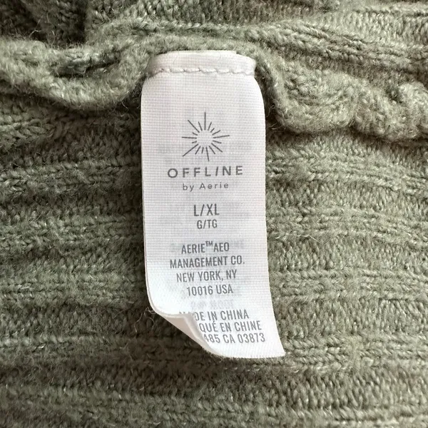 Aerie Offline sage green knit open-front cardigan sweater size L/XL - Image 7