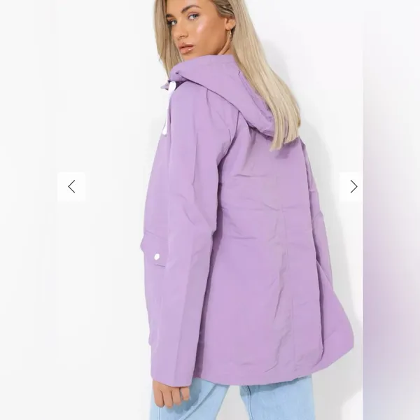 NWT Boohoo Hooded contrast Trim‎ Mac Lilac windbreaker size 4 - Image 2