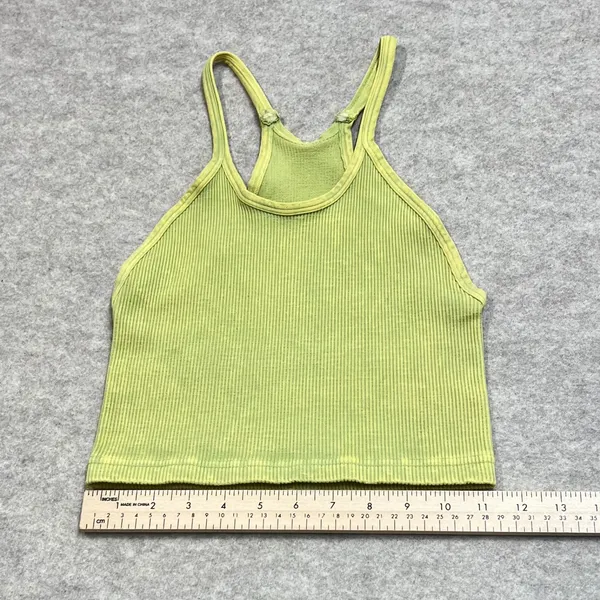 Free People Movement Happiness Runs Crop Top Lime Green Ribbed Seamless XS/S GUC - Image 5