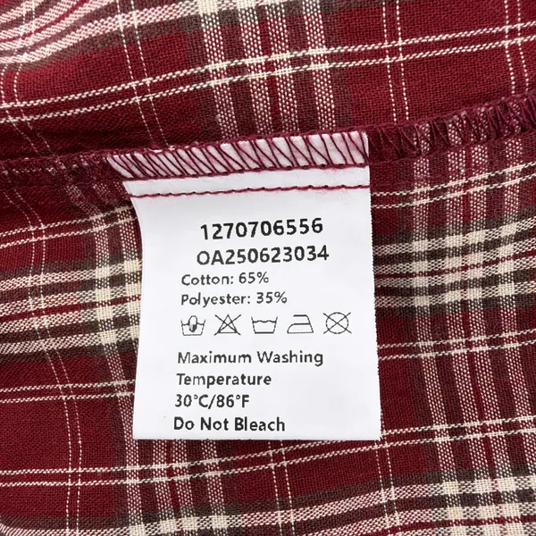 Commense Plaid Maxi Shirt Dress NWOT Size M Red Tartan Long Sleeve Button Up - Image 7
