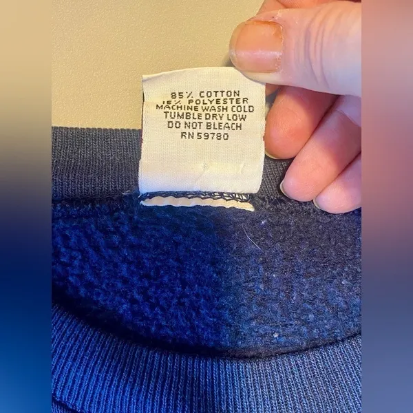Vintage 90s Guess Blue Long Sleeve Crew Neck Sweatshirt - Image 6