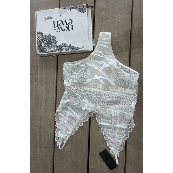 New‎ Even White Small Lingerie Teddy Bodysuit Lace Boho Chic Sexy Festival Wear - Image 6