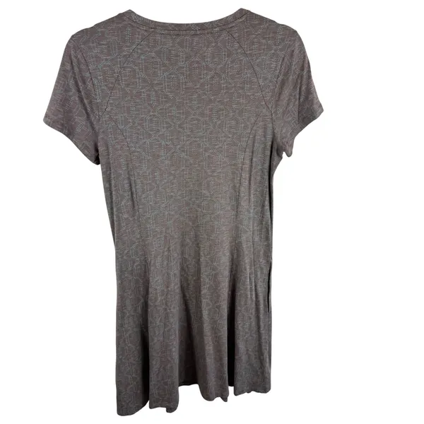 Toad&Co Womens Brown Blue Windmere II Tencel Organic Cotton T-Shirt Dress Medium - Image 2