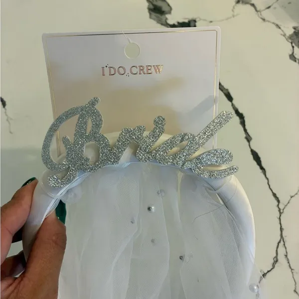 Bridal White and Silver Hair Accessory White - Image 4