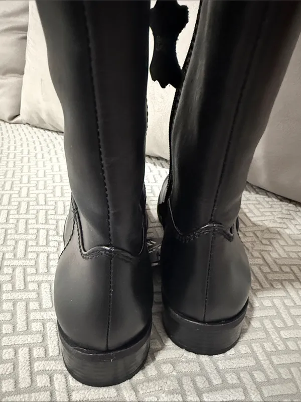 INC International Concepts Womens Fawne Tall Leather Boot Black 7.5 - Image 5